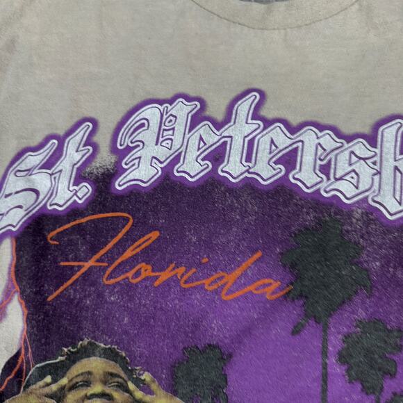 Rod Wave Shirt Mens Medium Beige Purple St Petersburg Florida Rap Hip Hop Casual - Picture 6 of 15